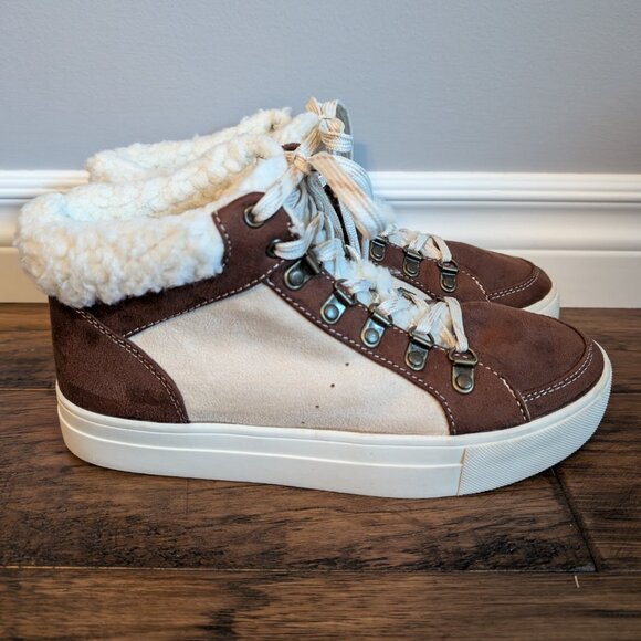 American Eagle Cozy Hiker High top suede sneakers boots brown size 9 - Picture 2 of 15